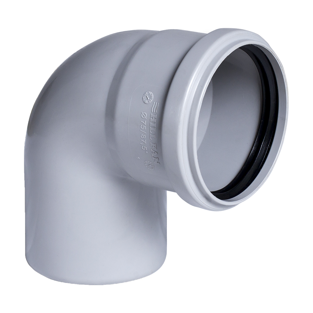 HİLL FAN DİRSƏK (KANALİZASİYA) 90° 75 MM