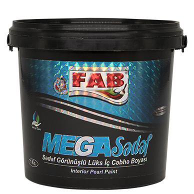 FAB mega sədəf iç cəbhə boyası gümüşü 1 kg