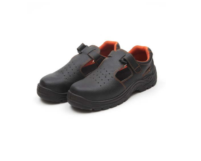 PU/PU BUFFALO qara dəri safety sandal 