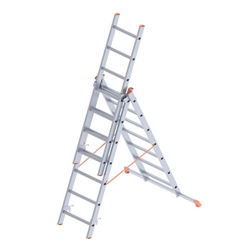 SƏNAYE TİPLİ ALÜMİNİUM NƏRDİVAN 3 HİSSƏ,7 PİLLƏLİ